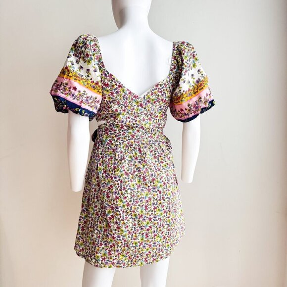Lost + Wander Floral Puff Sleeve Mini Dress M - Picture 2 of 8